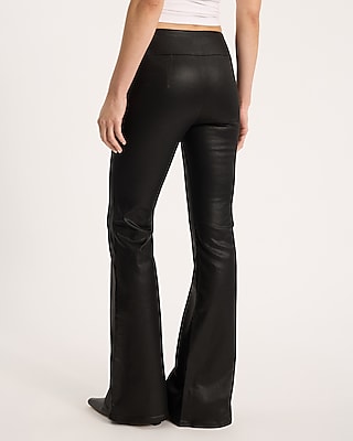 Mid Rise Black Coated Pull-On '70s Flare Jeans