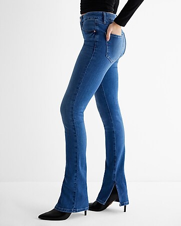 Express Women Jeans Legging Distressed Stretch Mid Rise Five Pocket Bl –  Goodfair