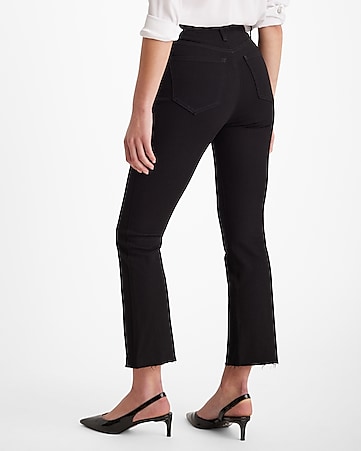 Slim Fit Flare Capri Pants with Front Cuff Slits