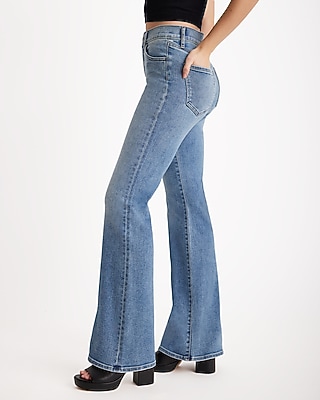 Mid Rise Medium Wash Hyper Sculpt '70s Flare Jeans
