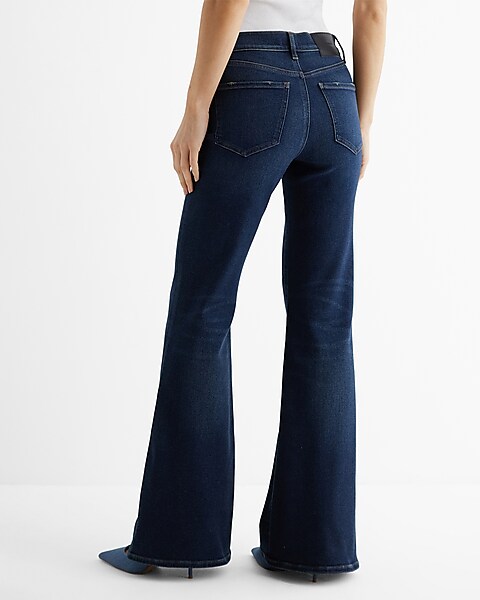 Oh Really Mid Rise Dark Wash Flare Jeans