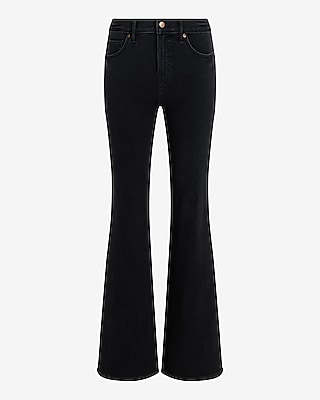 Mid Rise Black Wash '70s Flare Jeans