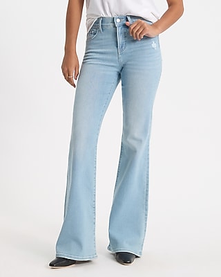 Mid Rise Light Wash Hyper Sculpt '70s Flare Jeans