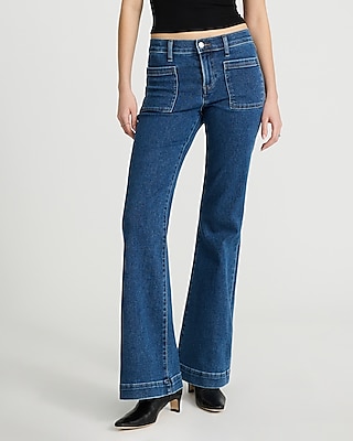 Mid Rise Patch Pocket Hyper Sculpt '70s Flare Jeans