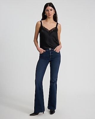 Mid Rise Dark Wash Hyper Sculpt '70s Flare Jeans