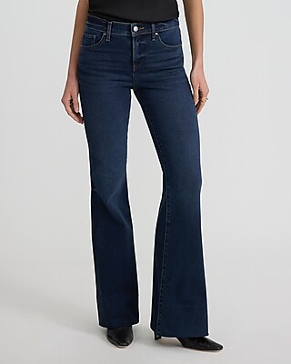 Mid Rise Dark Wash Hyper Sculpt '70s Flare Jeans