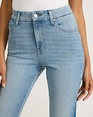High Waisted Light Wash Two-Tone Side FlexX '70s Flare Jeans