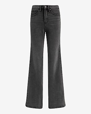 High Waisted Washed Black '70s Flare Jeans