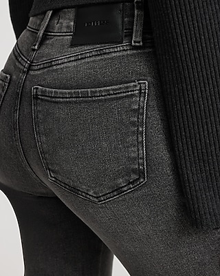 High Waisted Washed Black '70s Flare Jeans