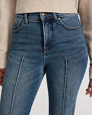 High Waisted Cuffed Hem Hyper Sculpt '70s Flare Jeans