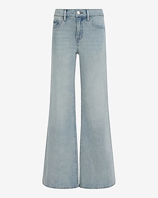High Waisted Light Wash Relaxed Flare Jeans