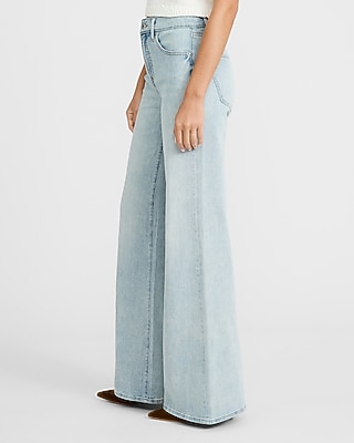 High Waisted Light Wash Relaxed Flare Jeans