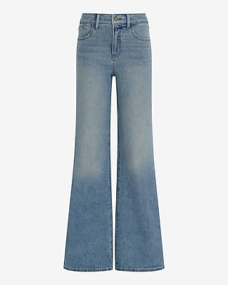 High Waisted Light Wash Relaxed Flare Jeans