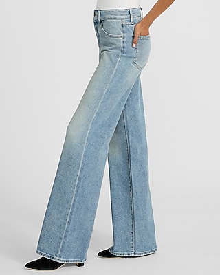 High Waisted Light Wash Relaxed Flare Jeans