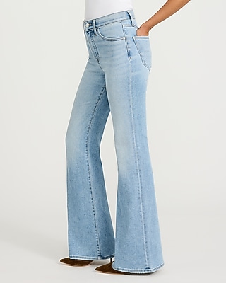 High Waisted Light Wash '70s Flare Jeans