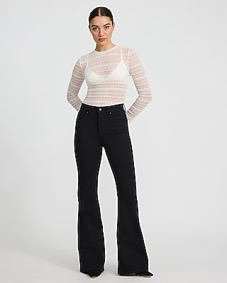 High Waisted Stay Black '70s Flare Jeans