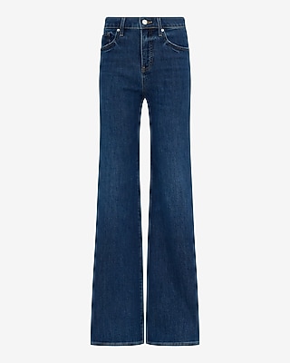 High Waisted Dark Wash Relaxed Flare Jeans