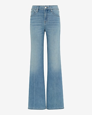 High Waisted Light Wash Relaxed Flare Jeans