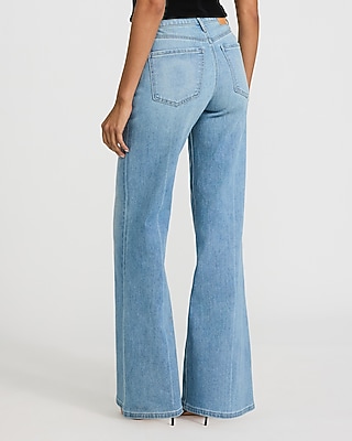 High Waisted Light Wash Relaxed Flare Jeans