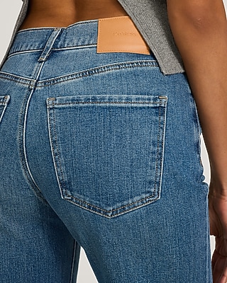 High Waisted Medium Wash Relaxed Flare Jeans