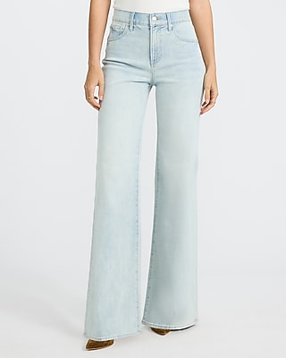 High Waisted Light Wash Relaxed Flare Jeans