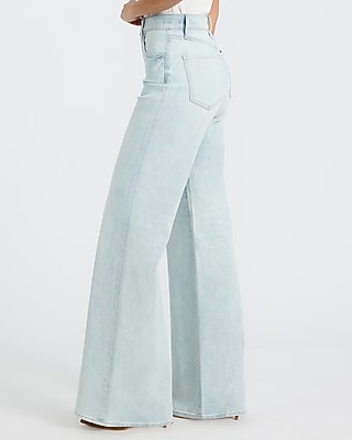 High Waisted Light Wash Relaxed Flare Jeans