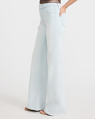 High Waisted Light Wash Relaxed Flare Jeans