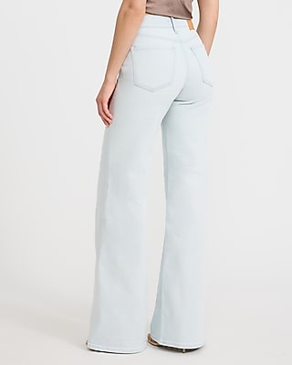 High Waisted Light Wash Relaxed Flare Jeans