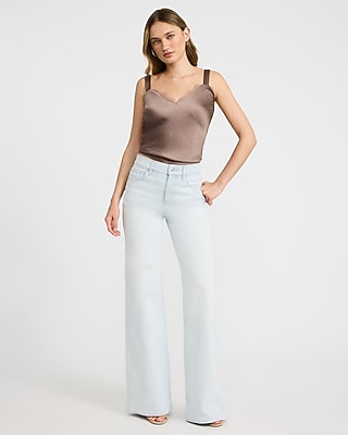 High Waisted Light Wash Relaxed Flare Jeans