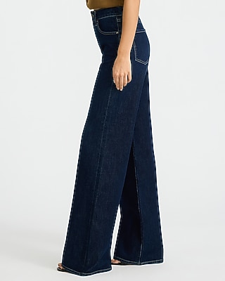 High Waisted Dark Wash Relaxed Flare Jeans