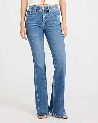 High Waisted Medium Wash '70s Flare Jeans