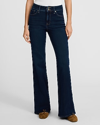 High Waisted Dark Wash '70s Flare Jeans