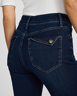 High Waisted Dark Wash '70s Flare Jeans