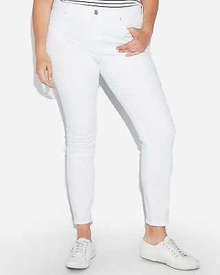 white denim leggings