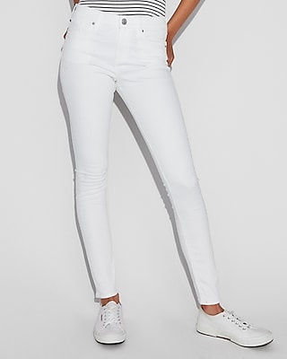 white mid rise jeans