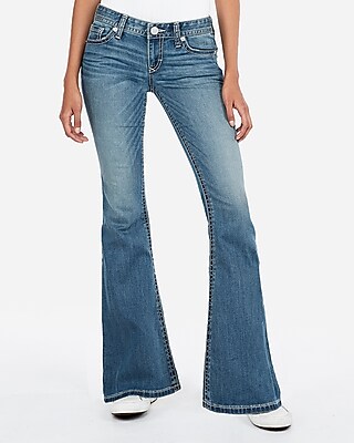 women's flare low rise jeans