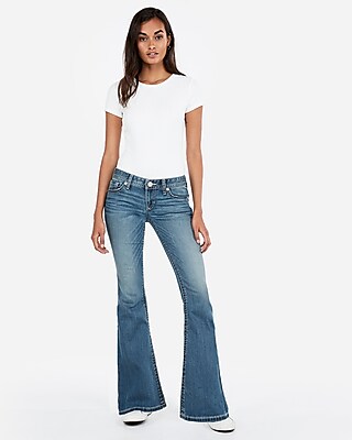 express bell flare mid rise jeans