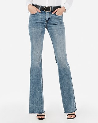 raw hem flare jeans