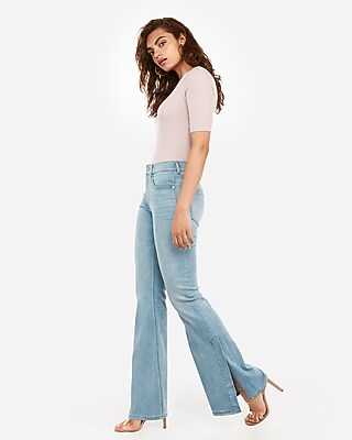 flared pants with side slits