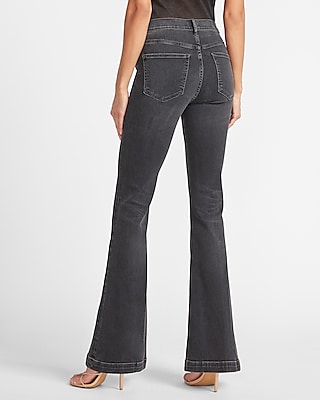 black slim flare jeans