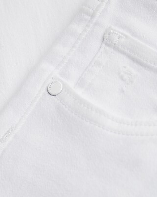 Mid Rise White Ripped '70s Flare Jeans