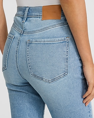 High Waisted Light Wash Seamed '70s Flare Jeans