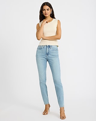 High Waisted Light Wash Skinny Jeans