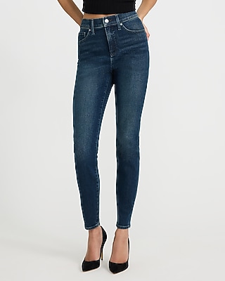 High Waisted Dark Wash Skinny Jeans | Express