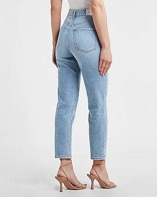 Super High Waisted Medium Wash Mom Jeans Express