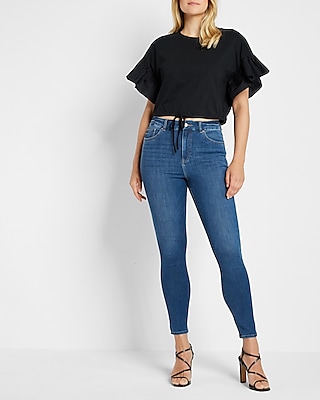 High Waisted FlexX Medium Wash Skinny Jeans