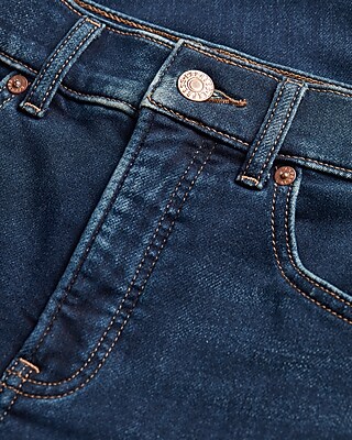 High Waisted Supersoft Knit Dark Wash Skinny Jeans