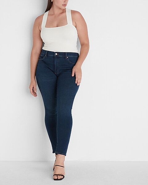 High Waisted White Supersoft Skinny Jeans