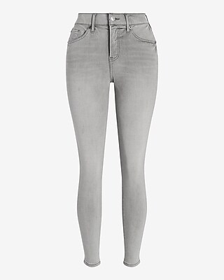 Mid Rise Gray Skinny Jeans Express