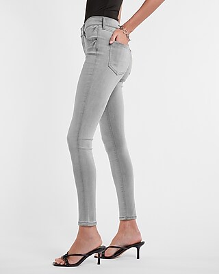 Mid Rise Gray Skinny Jeans Express